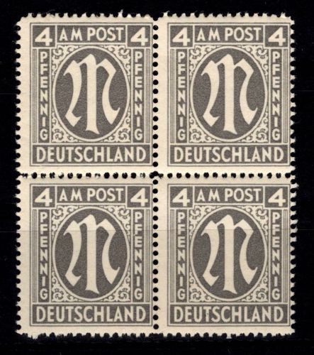 Alliierte Besetzung Bizone 11 A z I postfrisch im 4er Block #DED41
