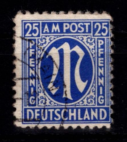 Alliierte Besetzung Bizone 9 z III gestempelt geprüft Hettler BPP #DED59