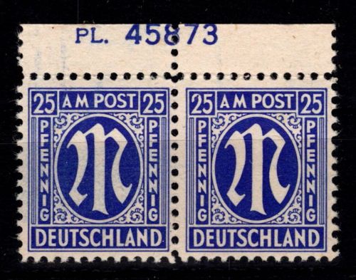 Alliierte Besetzung Bizone 9 z II Pl.-Nr. postfrisch geprüft Hettler BPP #DED67