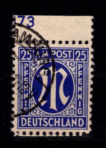 Alliierte Besetzung Bizone 9 z gestempelt geprüft Hettler BPP #DED71