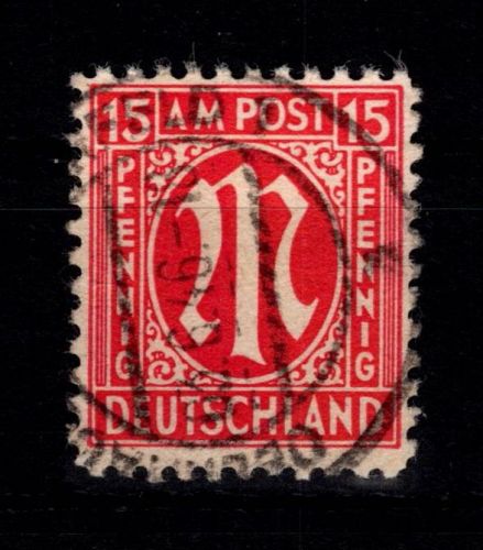 Alliierte Besetzung Bizone 8 z I gestempelt geprüft Hettler BPP #DED73