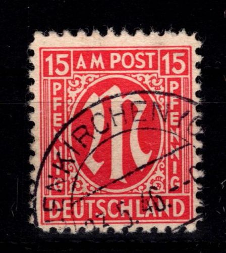 Alliierte Besetzung Bizone 8 z II gestempelt geprüft Hettler BPP #DED74