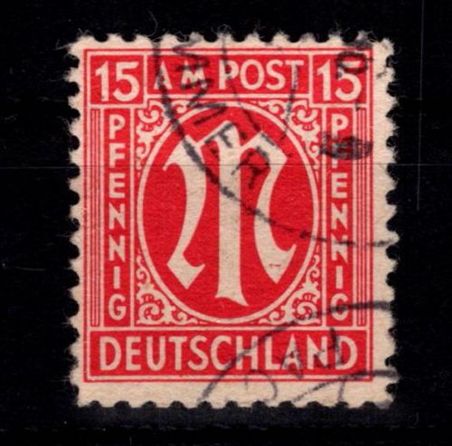 Alliierte Besetzung Bizone 8 z V gestempelt geprüft Hettler BPP #DED80