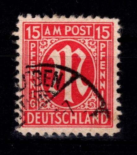 Alliierte Besetzung Bizone 8 z VIII gestempelt