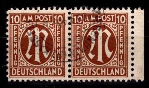 Alliierte Besetzung Bizone 6 z VII gestempelt geprüft Hettler BPP #DEE07