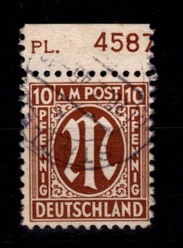 Alliierte Besetzung Bizone 6 z Pl.-Nr. gestempelt geprüft Hettler BPP #DEE08