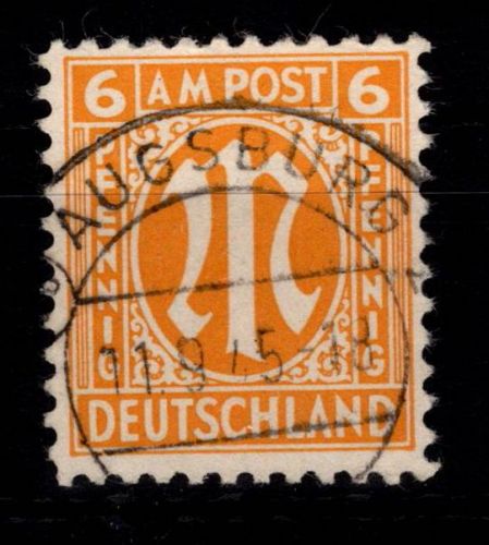Alliierte Besetzung Bizone 4 y gestempelt #DEE18