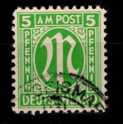 Alliierte Besetzung Bizone 3 y IV gestempelt geprüft Hettler BPP #DEE21