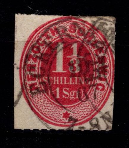 Schleswig-Holstein 15 gestempelt leichte Mängel seitlich geschnitten #DEJ63