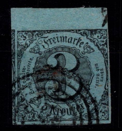 Thurn & Taxis 12 b gestempelt voll-überrandig, tiefst geprüft Helbig BPP #DEK09