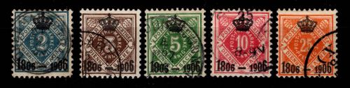 Württemberg 107-111 gestempelt alle geprüft Infla Berlin #DEK61