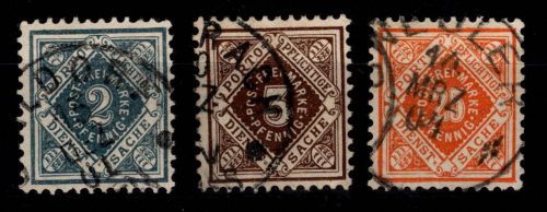Württemberg 104-106 gestempelt geprüft Infla Berlin #DEK63