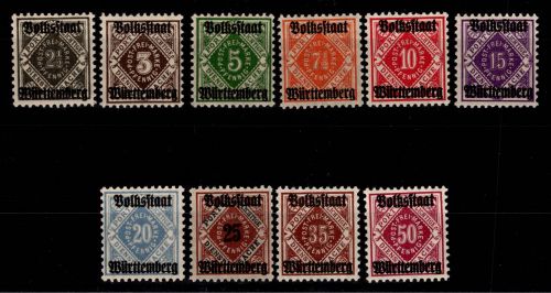 Württemberg 134-143 postfrisch #DEK71