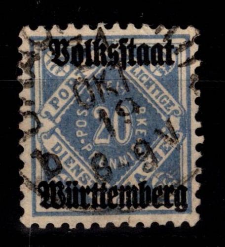 Württemberg 140 b gestempelt tiefst geprüft Winkler BPP #DEK72