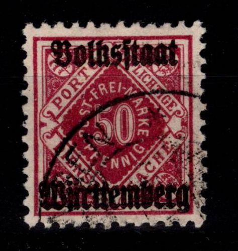 Württemberg 143 a gestempelt tiefst geprüft Klinkhammer BPP #DEK73