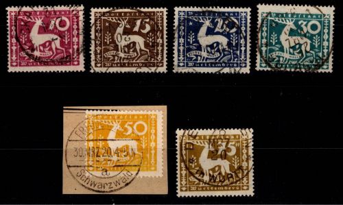 Württemberg 144-149 gestempelt alle geprüft Infla Berlin #DEK74
