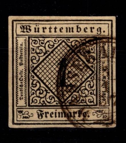 Württemberg 1 a gestempelt
