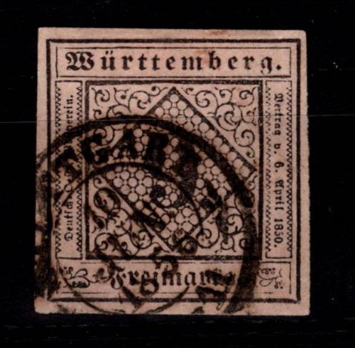 Württemberg 4 gestempelt tief signiert Lange #DEL33