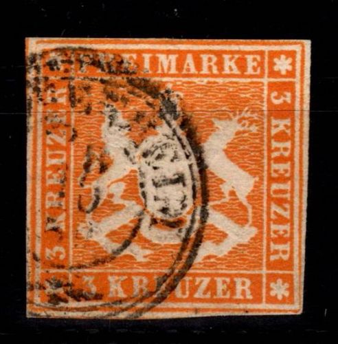 Württemberg 7 c gestempelt