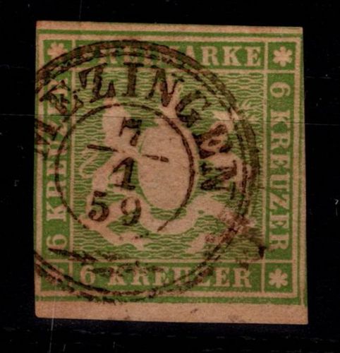 Württemberg 8 a gestempelt tief geprüft Irtenkauf BPP #DEL50