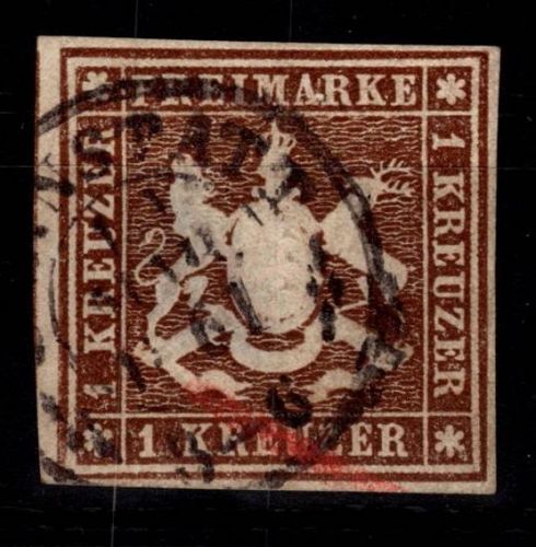 Württemberg 11 a gestempelt tief geprüft Irtenkauf BPP #DEL54