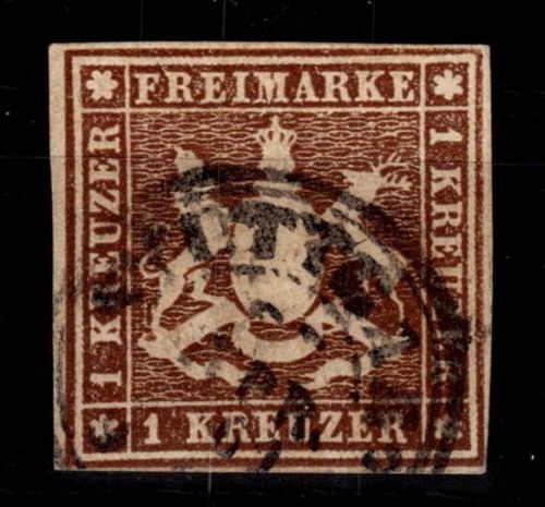 Württemberg 11 a gestempelt tief signiert Lange #DEL55