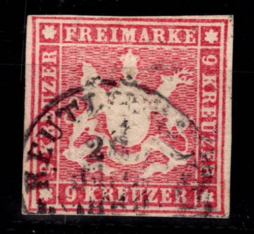 Württemberg 14 gestempelt signiert #DEL63