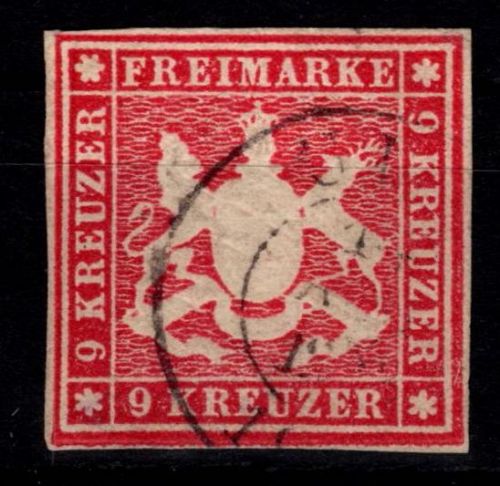 Württemberg 14 a gestempelt tiefst geprüft Irtenkauf BPP #DEL66