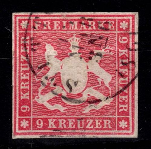Württemberg 14 a gestempelt tiefst geprüft Irtenkauf BPP #DEL67