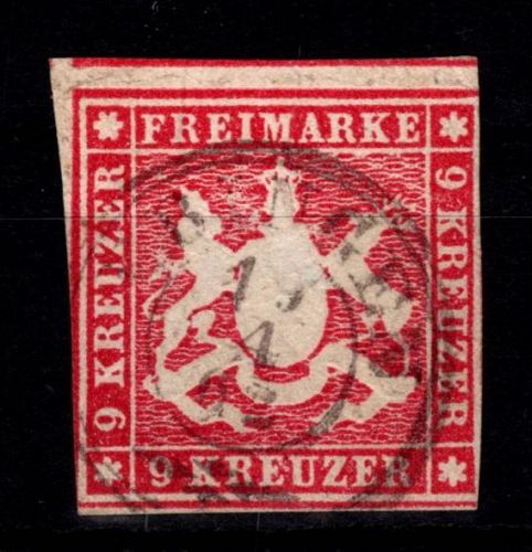 Württemberg 14 a gestempelt geprüft Irtenkauf BPP #DEL68