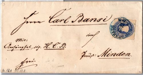 Oldenburg 18 A auf Brief nach Minden #DEM79