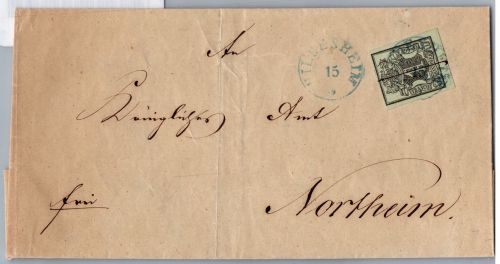 Hannover 2 auf Brief als Einzelfrankatur vom Unterrand #DEM91