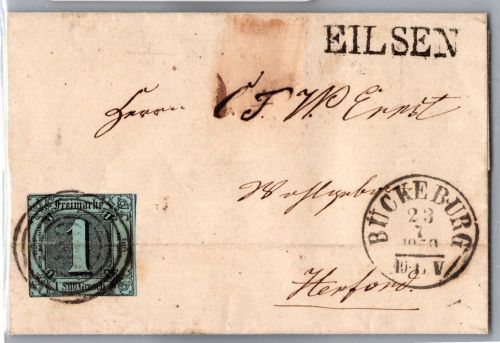 Thurn & Taxis 11 auf Brief als Einzelfrankatur typischer Taxisschnitt #DEM97