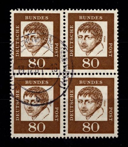 BRD 359 y gestempelt im 4er Block #DEE69