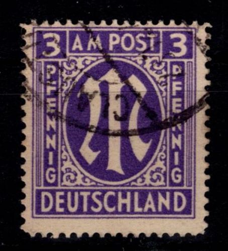 Alliierte Besetzung Bizone 10 G y gestempelt geprüft Schlegel BPP #DEE80