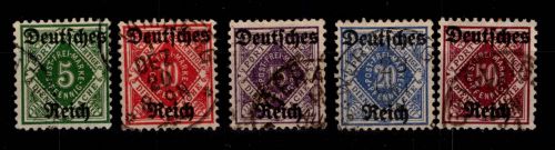Deutsches Reich Dienstmarken 52-56 gestempelt #DEF14