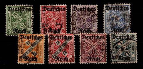 Deutsches Reich Dienstmarken 57-64 gestempelt #DEF15