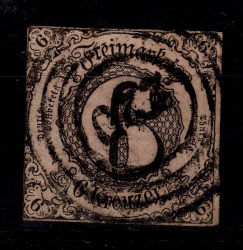 Thurn und Taxis 9 gestempelt typischer Taxisschnitt #DEF51