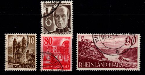 Französische Zone Rheinland Pfalz 35, 39-41 gestempelt #DEF86