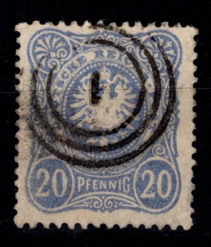 Deutsches Reich 42 b gestempelt mit dänischem Nummernstempel 1 #DEQ43