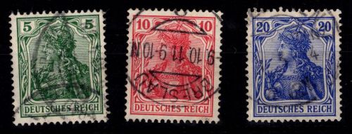 Deutsches Reich 85 I a, 86 I a, 87 I a gestempelt geprüft #DEQ65