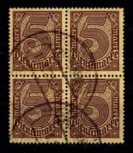 Deutsches Reich Dienstmarken 33 gestempelt im 4er Block #DEQ75