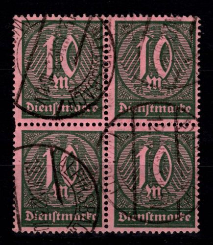 Deutsches Reich Dienstmarken 68 gestempelt im 4er Block #DEQ78