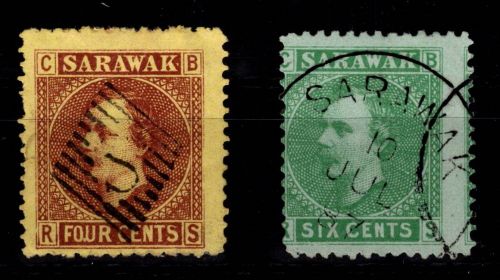 Malaiische Staaten Sarawak 4, 5 gestempelt #DER26