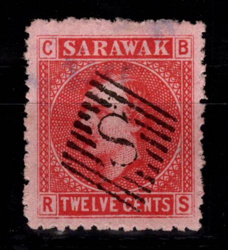 Malaiische Staaten Sarawak 7 gestempelt #DER27