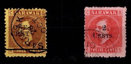 Malaiische Staaten Sarawak 21, 31 gestempelt #DER29