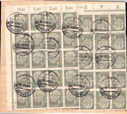 BRD Bund 182 Telegramm, 20er Block Ecke1, 18er Block Teil HAN #DER60
