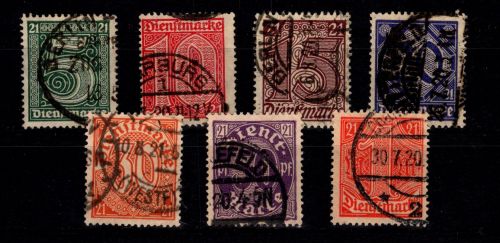 Deutsches Reich Dienstmarken 16-22 gestempelt #DES20