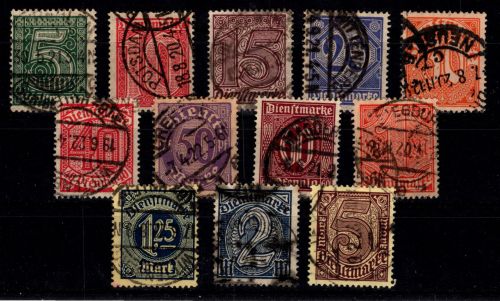Deutsches Reich Dienstmarken 23-33 gestempelt #DES21