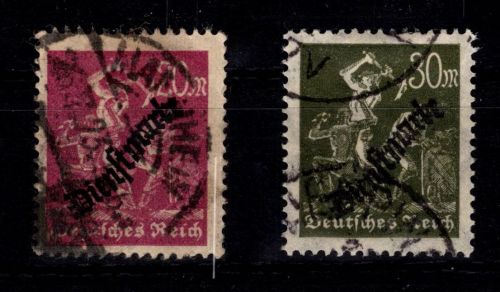 Deutsches Reich Dienstmarken 75-76 gestempelt #DES27